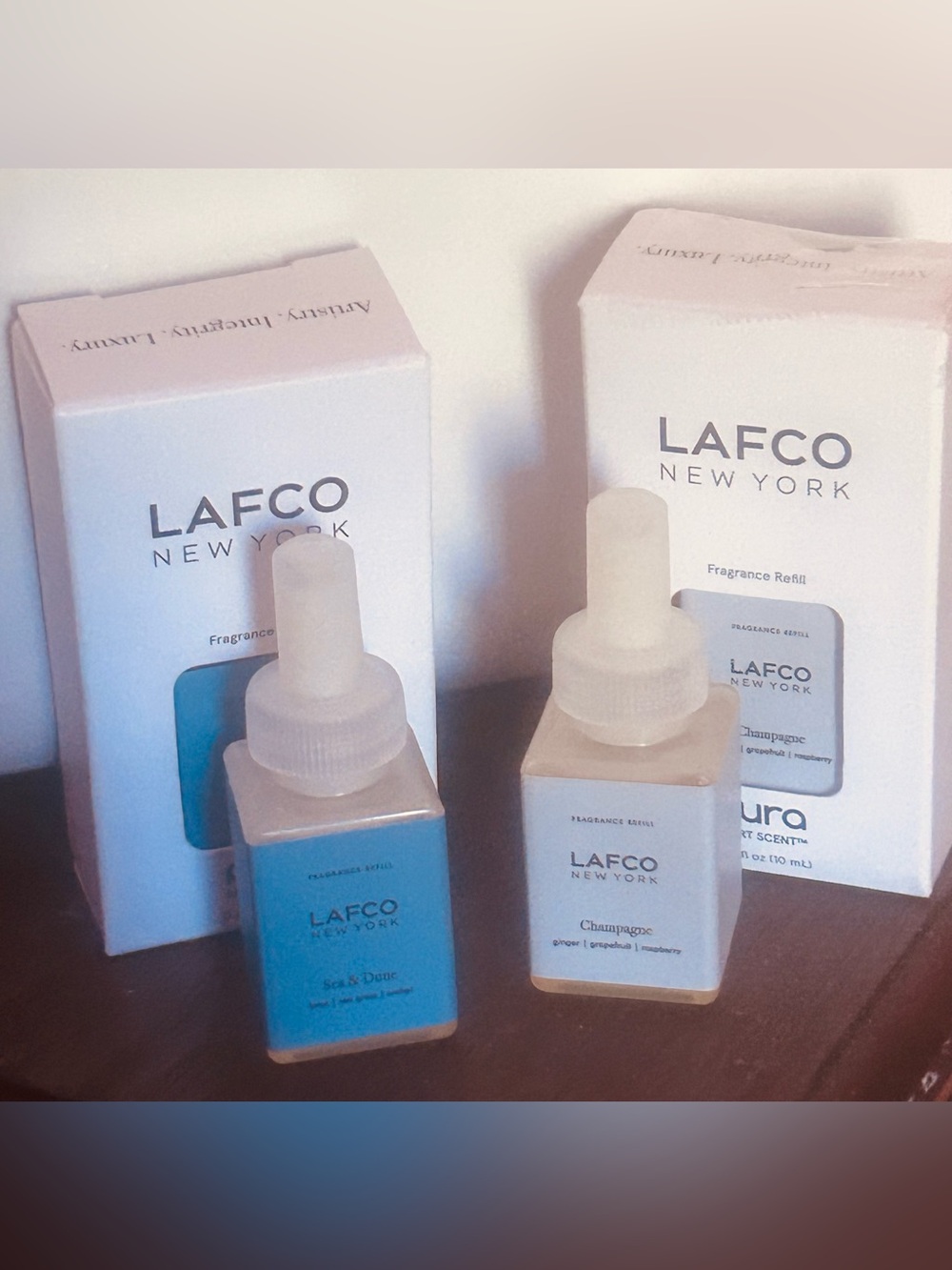 Pura LAFCO New York Home Fragrance Refills in Champagne and Sea & Dune!
